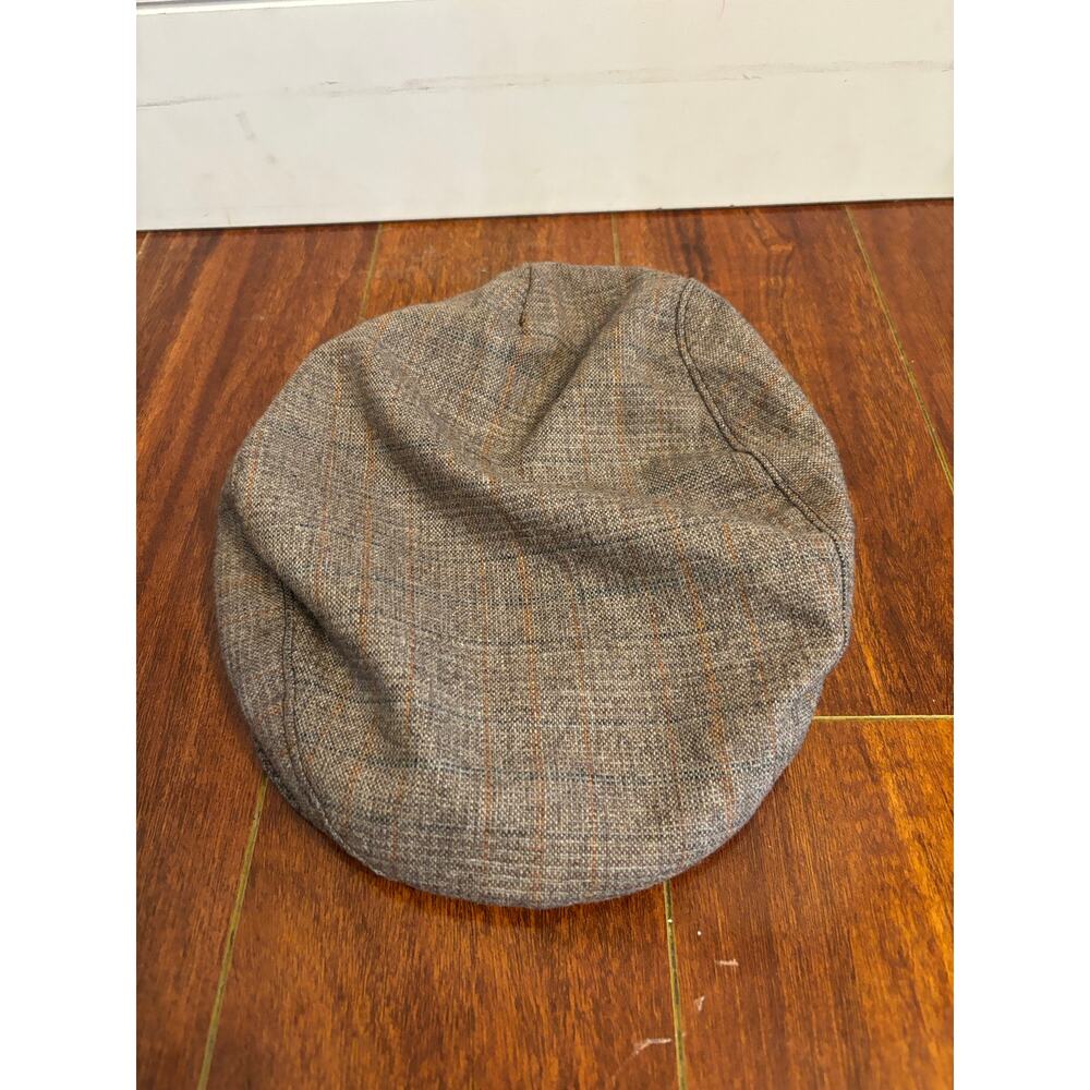 Vintage Artel Flat Cap Gray With Gold Lining Size Large Langenberg Hat Co. USA